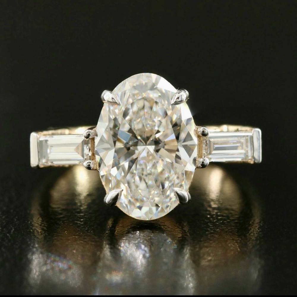 14K 4.48 CTW IGI Certified Lab Grown Diamond Ring E/VS2 Size 6.5